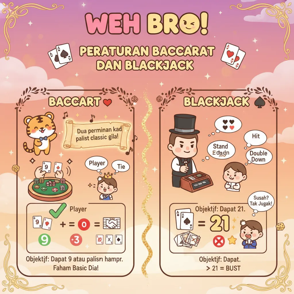 Peraturan Baccarat dan Blackjack: Cara Main Kad Meja