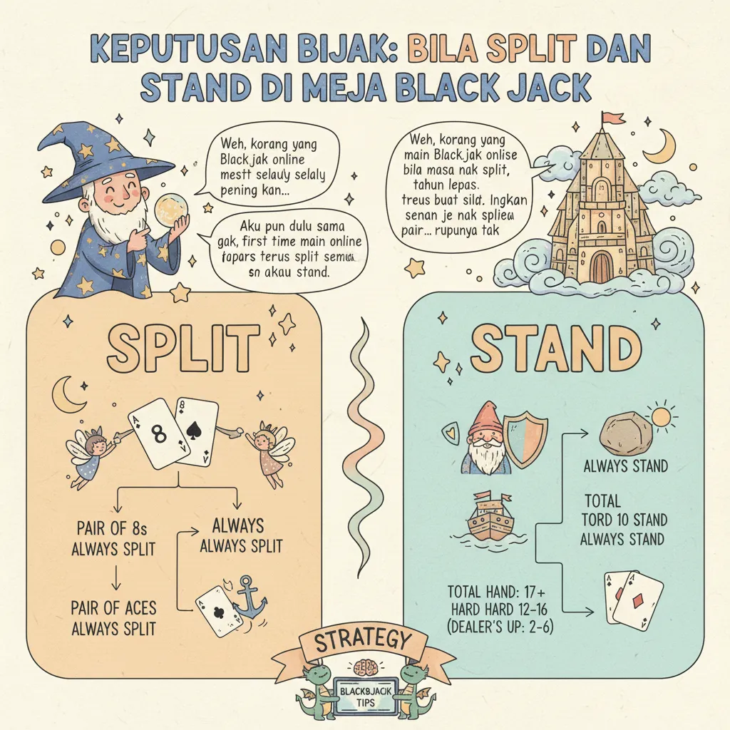 Keputusan Bijak: Bila Split dan Stand di Meja Blackjack
